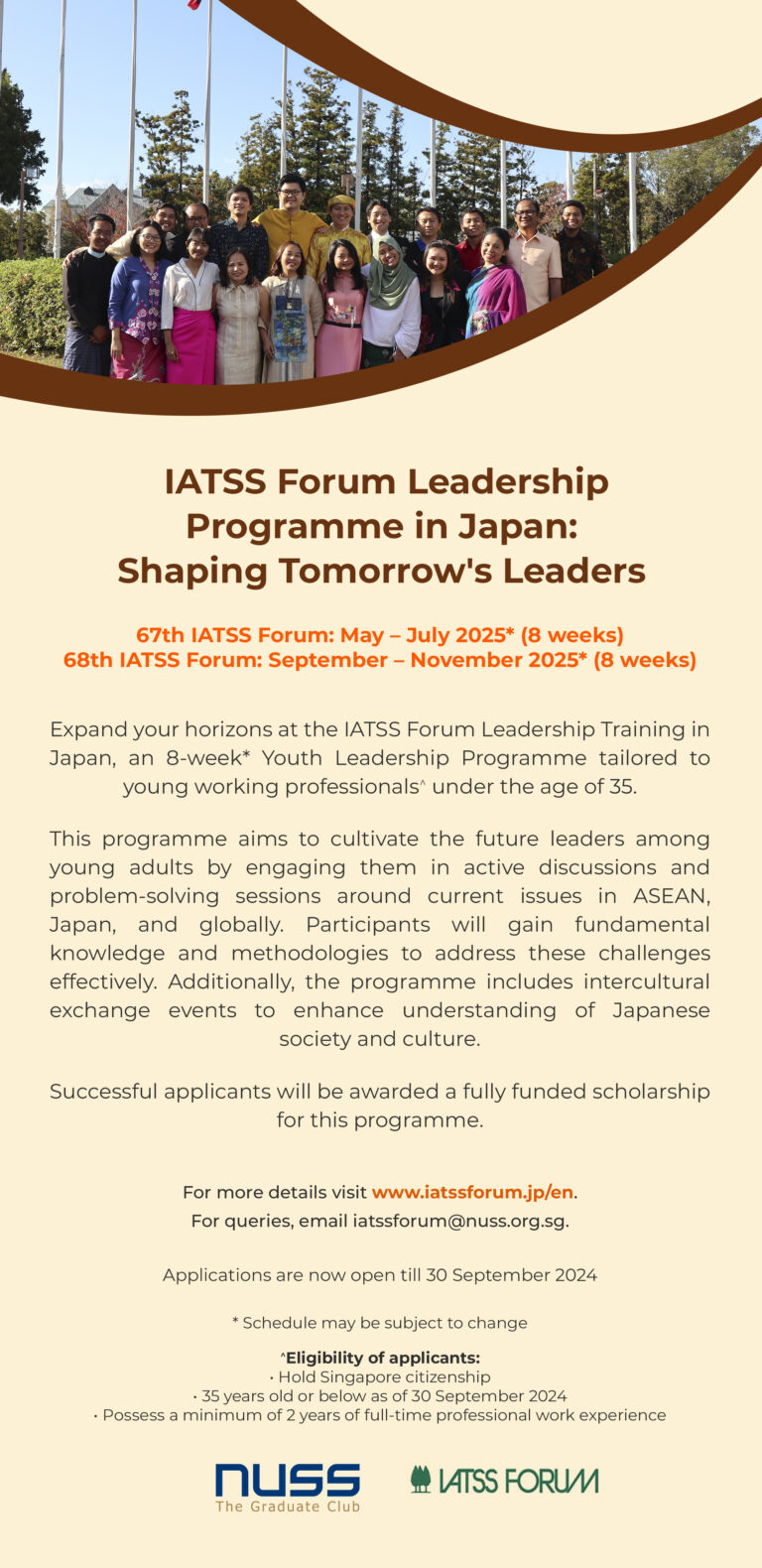 Iatss Forum Leadership Programme In Japan Shaping Tomorrow S Leaders Nuss Iatss Forum Leadership Programme In Japan Shaping Tomorrow S Leaders Nuss