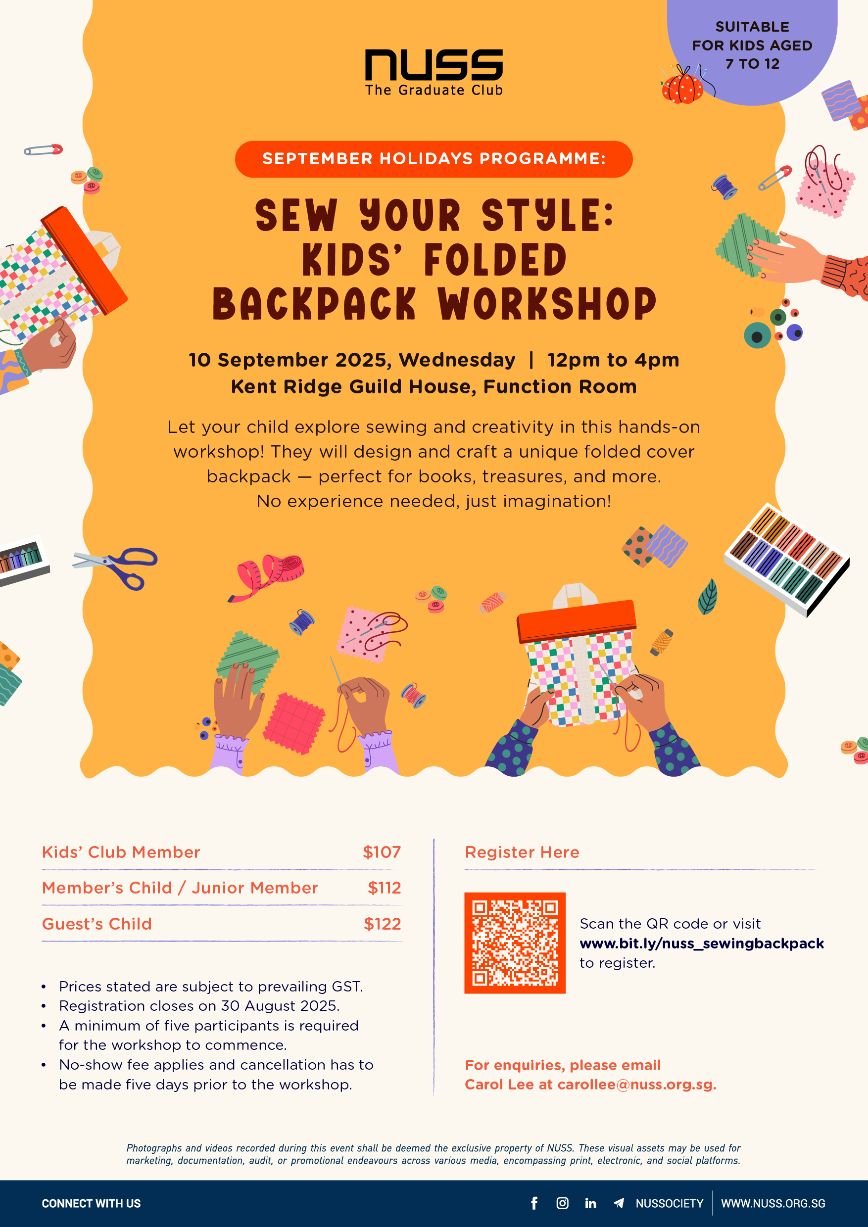 Sew Your Style: Kids&amp;#39; Folded Backpack Workshop - NUSS